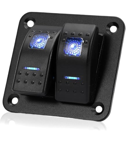 5 Gang Kippschalter Panel 12V/24V - Grün LED Für Auto & Boot