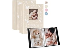 Lanpn Album Photo Bebe 10x15 100 Pochette 2 Paquets, Livre Photo de Bébé, Mini Insérer Un Album Photo Baby Enfant, Nouveau Cadeau Bebe Naissance Baby Shower Fille Garcon, Beige