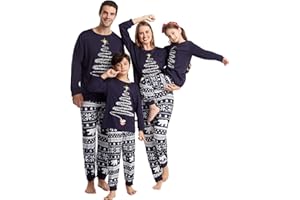 wellzoo Matching Christmas Family Pyjamas, Matching Family Christmas PJs Set, Elf Plaid Sleepwear Xmas Nightwear, Christmas Pajamas for Adult Kids Baby