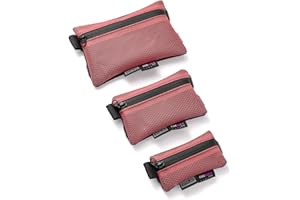 TACTICAL GEEK Storage A5 EDC Juego de bolsas de almacenamiento multiusos con ganchos y trabillas EDC Gadget, utilidad pequeña bolsa de herramientas, organizador de bolsillo para uso diario, color rojo