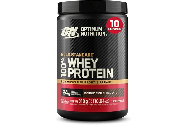 Optimum Nutrition Gold Standard 100% Whey Proteinpulver,310 g | Double Rich Chocolate,10 Portioner,24g Protein, BCAA, Lågt so