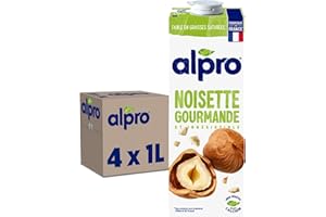Alpro - Boisson Végétale - Noisette - 1L - Lot de 4x1L
