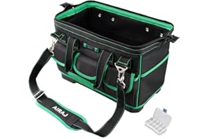 AIRAJ 18 Zoll Werkzeugtasche,Wasserdichte Werkzeugtaschen,Adjustable shoulder strap,thickened plastic hard bottom.Professionelle Werkzeugtasche für Haushalt, Elektriker und Wartung