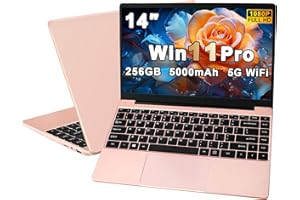 NOTODD Ordenador Portatil Celeron N4020 Up to 2.8Ghz, Ordenadores Portatiles 14 Pulgadas Win 11 con 5G WiFi 6GB RAM+256GB SSD Expansión 1TB, BT 4.2 1920*1080 FHD Mini Puerto Multimedia Portatiles Buenos-Oro