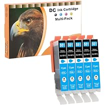 Starlet24 5x Cartucce Compatibili con Canon PGI- 550 CLI-551 | pour PIXMA iP-7200 iP-7250 iP-8750 iX-6850 MG-5450 MG-5550 MG-6350 MG-6450 MG-6650 MG-7100 MG-7150 MG-7550 MX-725 MX-925