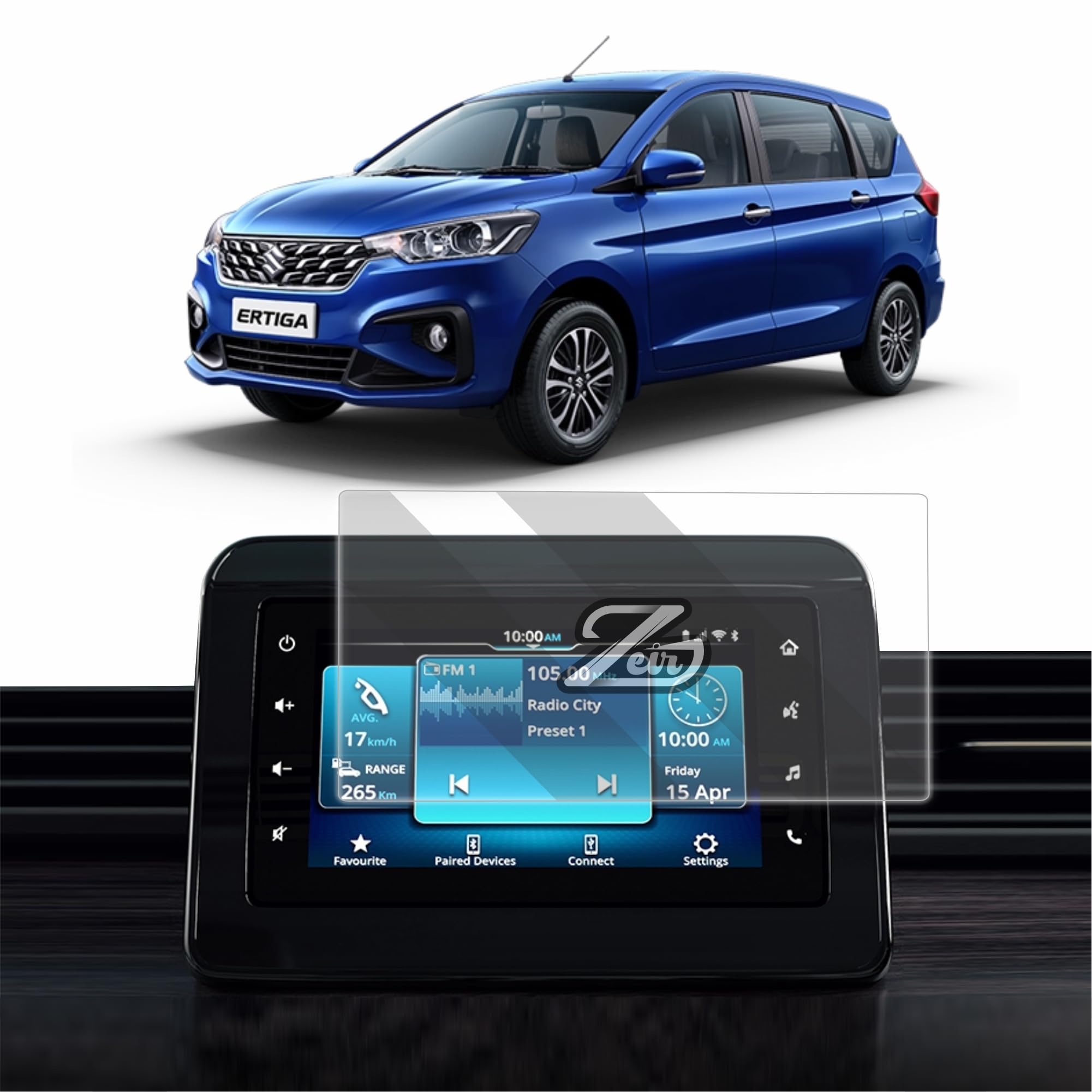 ZEIR Screen Protector For MARUTI SUZUKI ERTIGA ZXI ZXI PLUS 2022-RUNNING 7 INCH | GPS Infotainment Display Touch Screen Guard | Ertiga Car Music System Accessories [Not Tempered Glass]