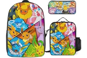 Ukerneryf Cartoon Kid Backpack, School Bag Set 3 Pcs, 17 Inch Large Capacity Book Bag with Lunch Bag and Pencil Case, for Back to School Gifts