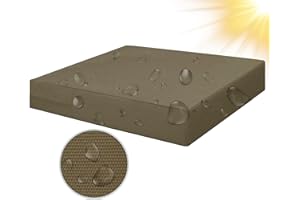 SYLC 100% Imperméables Housses De Coussin De Patio avec Fermeture éclair, Jardin Housse De Coussin De Canapé en Rotin pour L'extérieur Personnalisées (50×50×10 cm,Taupe)