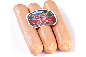 Wolf, Würstel, 3 pezzi, Leggera Affumicatura con Legno di Faggio, Carne di Suino Accuratamente Selezionata, Senza Glutine, Sottovuoto, 250 g (min. netto garantito)