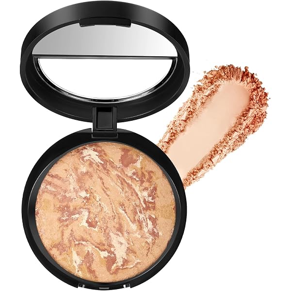 Gebackener Make-up-Puder Für Reifere Haut, #02 – Mattierend, Wasserfest, ölkontrollierend, Mit Marmor-Design