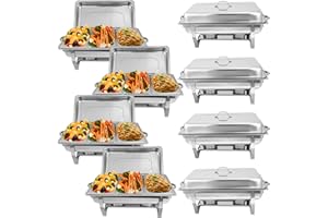 Jacgood Warmhaltebehälter Essen - Erstklassiger Edelstahl Chafing Dish - Warmhaltebehälter für Speisen inkl. Anleitung - Speisenwärmer ideal für Events & Partys (8)