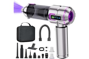 ‎LYIAZSOY Lyiazsoy Handstaubsauger Akku, Autostaubsauger Kabellos 27000Pa Mini Staubsauger, Aufladbar Tragbar Leicht Auto Staubsaug Stark, 220000 U/min Elektrische Staubgebläse für den Auto, Küche,PC, Sofa