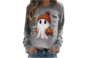 NerYuo Halloween Sweatshirt Femme Col Rond Sweatshirt Graphique Imprimé Halloween Pull à Manches Longues Casual Vêtements Chemisier Tops Sport Hauts Sweatshirts Automne Hiver