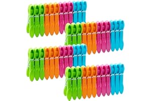 SZCXDKJ 48pcs Fuertes Pinzas de Ropa de Plástico para Tendedero o Perchero en Interiores y Exteriores,Grandes Playa Toalla Clips Pinzas Resistente Clips, Resistentes al Viento