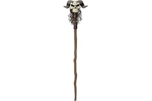 CALIFORNIA COSTUMES Sceptre de Magicien Sorcier avec crâne 147 cm - Noir - Taille Unique