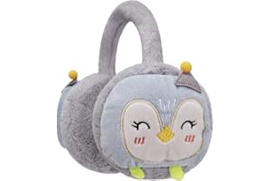 OhMill Cute Cartoon Earmuffs Warm Winter Fluffy Earflap Windproof Plush Earmuffs Adjustable Rabbit Penguin Strawberry Cactus Ear Cover for Girls Boys Outdoor Winter Ear Warmer Protector Headband