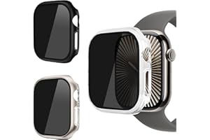 AOKUTDA 3-pak etui kompatybilne z Apple Watch serii 10 46 mm, ochrona ekranu ze szkła hartowanego 30°, ochrona ekranu z ultracienkim, pełnym pokryciem, osłona do akcesoriów iWatch (3 kolory, 46 mm)