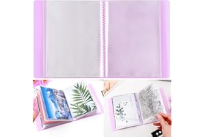 CYFUN DESIGN A6 transparente Aufkleber-Foto-Aufbewahrungsalbum, Stempel-Stanzschablonen, Aufbewahrungsbuch, Organizer, Ordner, 40 Seiten, transparente Kunststoff-Ordner für Stanzformen, Schablonen, Prägung,