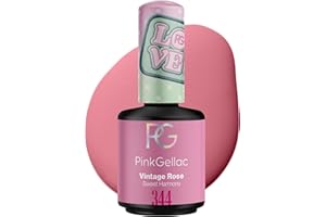 ‎PINK GELLAC Pink Gellac UV Gel Nagellack - 344 Vintage Rose 15 ml - Lang Anhaltend Shellac Nagellack Rosa - Gel Nagellack UV - UV Lack für Nägel in Salonqualität - UV Nagellack Made in Holland