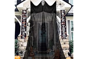 GOLRISEN Halloween Fantasma Appeso Halloween Decorazioni Horror Halloween 326cm Decorazione Porta Fantasma Puntelli Fantasma Fluttuanti Appesi Inquietanti Nero per Decorazioni Appese Halloween