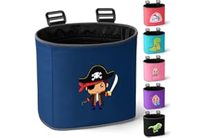 Adiwo Bike Basket Kids, Boys Bike Basket Waterproof Bicycle Front Basket, Detachable Bike Handlebar Basket, 210D Oxford Cloth Basket Carrier Bag with Cartoon Pattern, Bike Accessories For Girls Boy