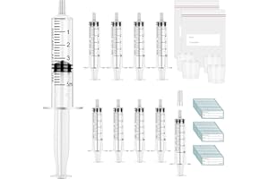 BLSFXROE 50 Pcs Colostrum Collection Kit,5ml Colostrum Syringe with Protective Cap,Breast Milk Collector Breastfeeding with 4 Measuring Cup and 52 Stickers,Colostrum Harvesting Kit for Breastfeeding