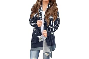 SCBFDI Ladies Christmas Cardigans, Autumn Cardigans for Women Uk Office Long-Sleeved Christmas Outwear Kawaii Plus Size Cardigans Light Snowfalkes Slim Oversized Cardigan for Women