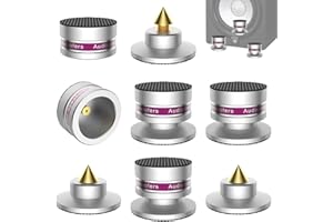 Tertullus Zestaw 4 kolców z regulacją wysokości subwoofera, zestaw z podstawką i nóżką, nóżki HiFi, do głośników, subwoofera, nośność 50 kg