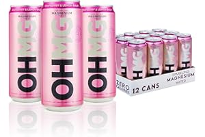 OHMG Sparkling Magnesium Water | 12 Cans x 330ml Flavoured Sparkling Water | Raspberry & Lemon Balm | Zero Calories, Zero Sweeteners, Zero Sugar | Health Drinks | Energy Drinks |100mg Magnesium