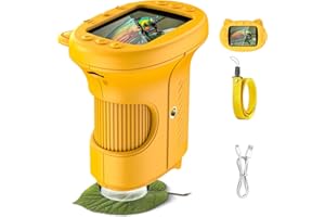 OAEBLLE Microscope Enfant, Microscope Numérique 1000X 4K avec Écran IPS 2,4″, Éclairage 8 LED, USB Rechargeable, Scientifique et Jouet Éducatif, Cadeau de Noël et d’Anniversaire pour Enfants 3–12 Ans