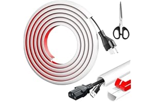 URHRHU 3m Canalina Passacavi Auto-Adesiva 15mm×10mm Canali a Cavo Semicircolare Mini Canalina Portacavi Autoadesivo Mini Canalina Passacavi Muro per Home Ufficio