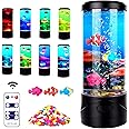 Bubble Fish Lava Lamp 8 Color Changing LED Fish Night Light Aquarium Tank Table Mood Lamps for Adults Kids with Remote Control Home Office Decor Christmas Gifts (Bubble Fish lamp)