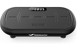 MERACH Plateforme Vibrante Puissante pour L'entraînement et la Mise en Forme, Amplitude de 13 mm, Capacité de Poids de 200 kg, Pédale en Silicone, Haut-Parleur Bluetooth Intégré