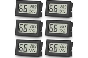 6er Set Vaikby Digital Indoor Thermometer Hygrometer, LCD Room Hygrometer Innen, Temperature Humidity Meter Luftfeuchtigkeitsmesser for Home Office Greenhouse