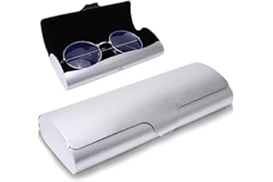 Hifot Etui na okulary aluminiowe, metalowe twarde etui na okulary do czytania czarne dla kobiet i mężczyzn