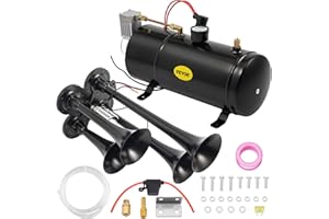 ‎VEVOR VEVOR 12V Lufthorn Chrome Zink Dual Trumpet,150 psi Air Horn Kit Trompetenzug, Air Horn Kit,Kompressor mit Zubehör Auto Verwendung