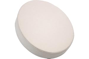 UYEOCO Cojín Redondo para Silla, 30cm/35cm/40cm/45cm/50cm/55cm/60cm，Antideslizante, 3/5/8 cm de Grosor Cojín de Asiento Suave para Taburete, jardín, Interior, Exterior, hogar(Beige Claro,30x5cm)