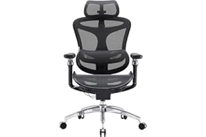 SIHOO Doro C300 Pro ergonomiczne krzesło biurowe z bardzo miękkimi podłokietnikami 6D, dynamicznym podparciem lędźwiowym i regulacją głębokości siedziska do domowego biura (czarny)