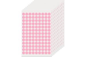 FINDAT Różowe okrągłe etykiety, 13 mm, kolorowe naklejki w kropki, winylowe, wodoodporne, samoprzylepne, usuwalne samoprzylepne etykiety z imieniem do domu, biura, biznesu, opakowanie 1170 sztuk