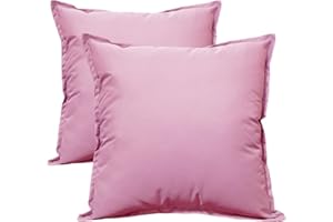 Olivia Rocco Lot de 2 housses de coussin imperméables et respirantes pour terrasse, banc, canapé, meubles, intérieur, salon, lit, chaise, 60 x 60 cm, rose pâle New