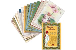 MERCI-FACTEUR.COM Carte de Voeux 2026 Ancienne - 16 Cartes Différentes - Format Carte Postale (3 Formats Dispos) - Vintage Carte