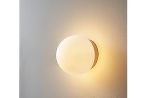 NEWRAYS Newray Lampada da parete in vetro bianco con lampadina G9, applique da parete moderne per corridoio camera da letto