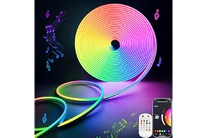 ‎LAMOMO Lamomo Led Strip RGB, Streifen 5M Alexa Wifi Kompatibel, IP65 Wasserdichte Flexible Neon , 12v Lichtband für außen mit Fernbedienung, Raum und Außendekoration