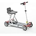 Motion Healthcare mLite Folding Electric Mobility Scooter – Lightweight Battery Operated – Extendable Floor Pan – Four-Wheel Mobility Scooter – On and Off Board Charging – 115kg Weight Capacity (Red)