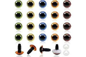 TOAOB THE ONE AND ONLY BABY TOAOB 20 Sets 13mm Safety Eyes Colourful Plastic Animals Doll Eye 5 Colors with Washers for Crochet Craft Puppet Making