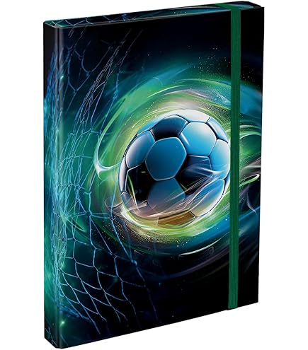 Baagl Carpeta Para Mochilas Escolares – Carpeta A4 Para Niños Con Goma Elástica Y Solapas Interiores – Carpeta Coleccionable Con Goma Elástica Para Niños (pelota
