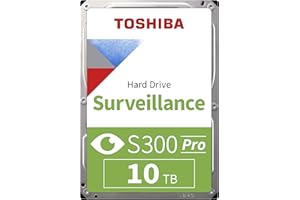 Toshiba 10TB S300 Surveillance HDD - 3.5' SATA Internal Hard Drive Supports up to 64 HD cameras at a 180TB/Year workload (HDWT720UZSVA)