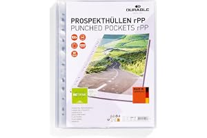 Durable A4 Plastfickor i Premiumkvalitet, 100 stycken, transparent, 268419