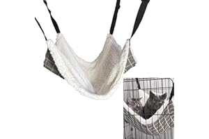 syiyunran Katzen hängematte Käfig katzenhängematte Kleintierbett - Mit Metall Karabinern Verstellbaren Bequemes Weiches Doppelseitiges Riemen FüR Katzen, Kleine Hunde, Kaninchen Et Al（L