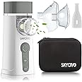 SKYCIVO Nebuliser Machine for Adults & Kids, Micro-USB Rechargeable Nebuliser with 3 Adjustable Modes Easy to Use & Clean, Silent Portable Handheld Inhaler with Storage Bag for Home and Travel Use